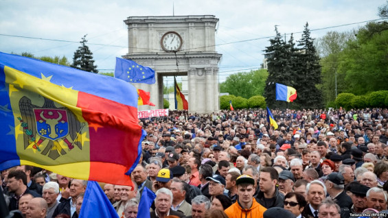 Proteste în centrul Chisinau