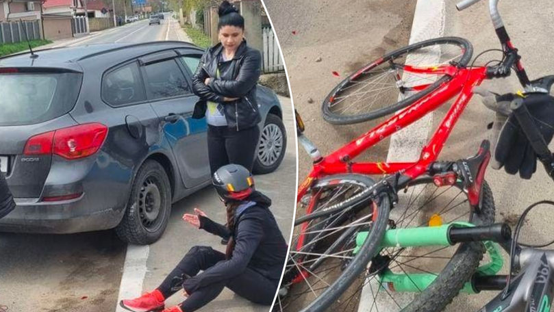 Un nou accident cu cicliști: O tânără, lovită de o mașină ieșită la depășire